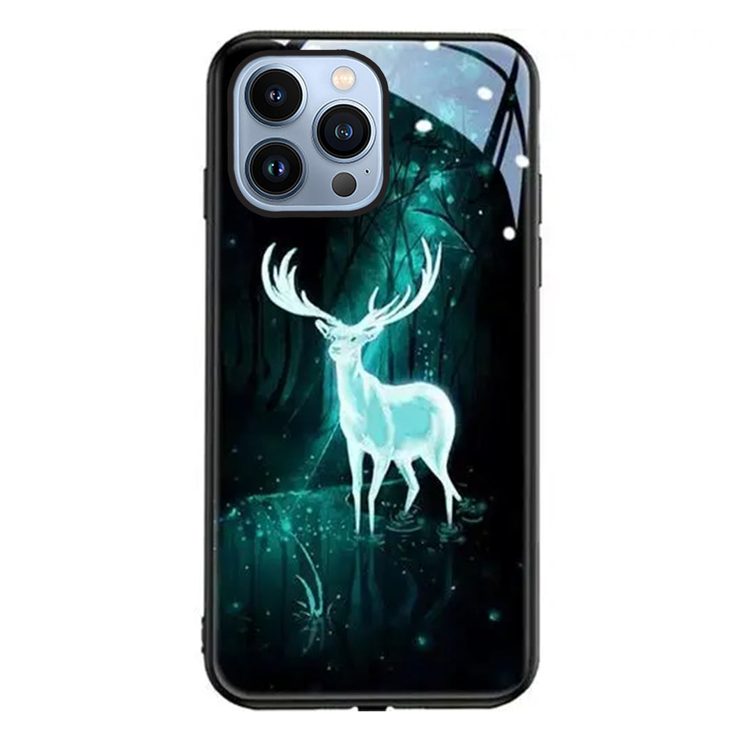 LED Light Up Case for iPhone 15 Pro Max with Lucky Deer Comics Flash Phone Cases