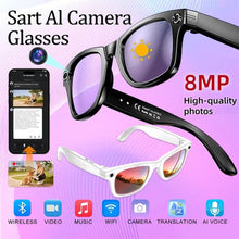 Load image into Gallery viewer, AI Smart Glasses with Camera and Bluetooth, 8MP 2K HD Camera Glasses, AI Voice Control, AI Photo Recognition and Translation, Smart Anti-Blue Light Glasses
